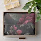 Bourgogne Rode Bloemen Gotische Decoupage Tissuepapier (Geschenk)