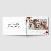 Bourgogne Rode Bloemen Namen Datum Fotobruiloft Gastenboek (Volledig)