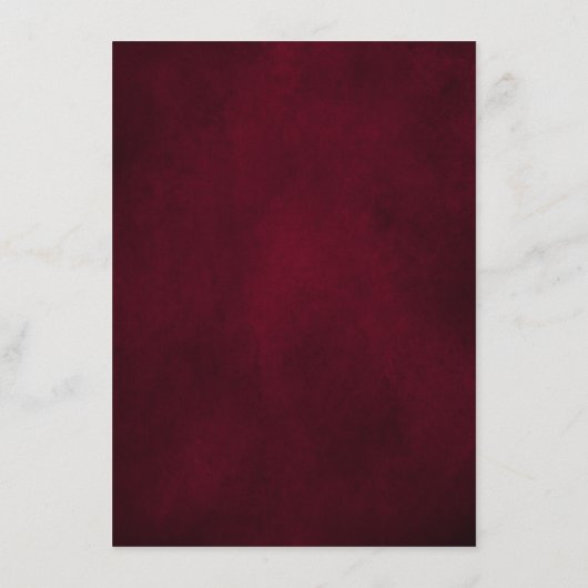 Bourgogne Rode Bloemen Rustieke Bruiloft Details Informatiekaartje (Achterkant)