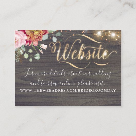 Bourgogne Rode Bloemen Rustieke Herfst Bruiloft We Visitekaartje (Voorkant)