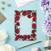 Bourgogne Rode Bloemen Waterverf Rozen bruiloft Acryl Uitnodigingen (Insitu (Huwelijk))