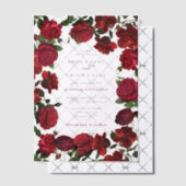 Bourgogne Rode Bloemen Waterverf Rozen bruiloft Vellum Uitnodigingen (Offset (Uitnodiging))