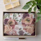 Bourgogne Rode Burnt Sinaasappel Bloemen Herfst Fe Tissuepapier (Geschenk)