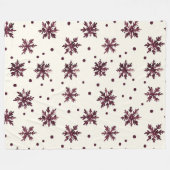 Bourgogne Rode Crème Sneeuwvlokken Kerstmis Fleece Deken (Voorkant (Horizontaal))