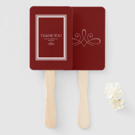 Bourgogne rode en witte ventilator handwaaier