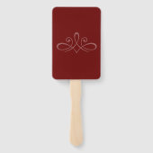 Bourgogne rode en witte ventilator handwaaier (Achterkant)