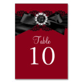 Bourgogne Rode en Zwarte Pearl Bow Tafelnummer Kaa (Achterkant)
