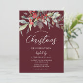 Bourgogne Rode Feestelijke Kantoor Kerstfeest Kaart (Staand voorkant)