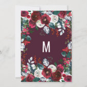 Bourgogne Rode Ivoor Bloemen Arrangement Verjaarda Kaart (Achterkant)