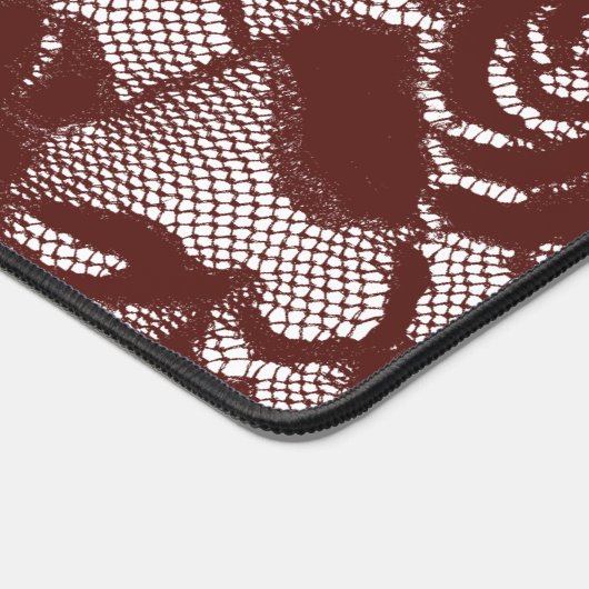 Bourgogne Rode Kant Bloemen Bureaumat (Hoek)