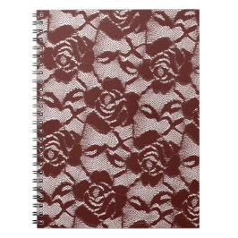 Bourgogne Rode Kant Bloemen Notitieboek