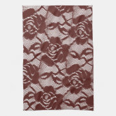 Bourgogne Rode Kant Bloemen Theedoek (Verticaal)