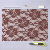 Bourgogne Rode Kant Bloemen Tissuepapier (Craft)