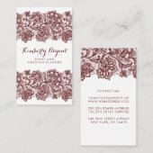 Bourgogne Rode Kant Elegant en Stijlvol Wit Visitekaartje (Voorkant / Achterkant)