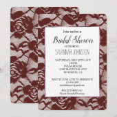 Bourgogne Rode kant Floral Vrijgezellenfeest Kaart (Voorkant / Achterkant)