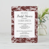 Bourgogne Rode kant Floral Vrijgezellenfeest Kaart (Staand voorkant)