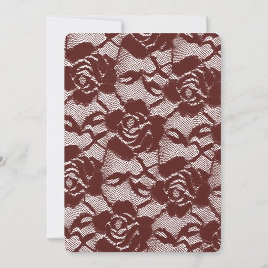 Bourgogne Rode kant Floral Vrijgezellenfeest Kaart (Achterkant)