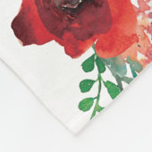 Bourgogne Rode Koraal Bloemen Roos Twin Milestone Fleece Deken (Hoek)