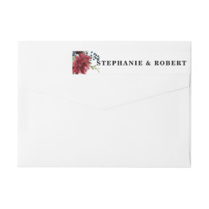 Bourgogne Rode Marine Bloemen Rustieke Boho Adresl