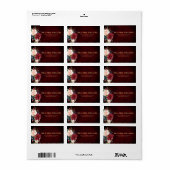 Bourgogne Rode Marine Bloemen Rustieke Boho Adresl Etiket (Full Sheet)