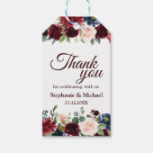 Bourgogne Rode Marine Bloemen Rustieke Boho Gift l Cadeaulabel (Voorkant)