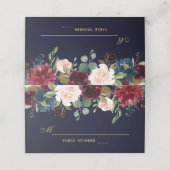 Bourgogne Rode Marine Bloemen Rustieke Boho Place  Plaatskaartje (Buitenkant ongevouwen)