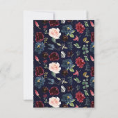 Bourgogne Rode Marine Bloemen Rustieke Boho RSVP (Achterkant)