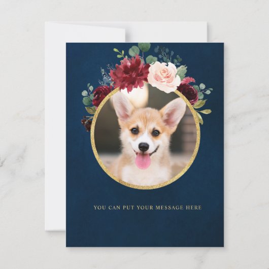 Bourgogne Rode Marine Bloemen Rustieke Boho Save t Aankondiging (Achterkant)