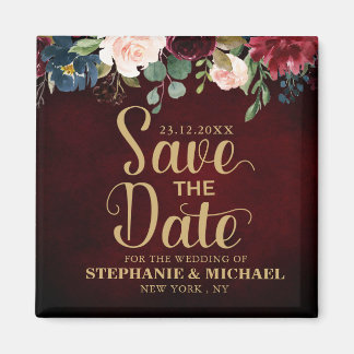 Bourgogne Rode Marine Bloemen Rustieke Boho Sve de Magneet