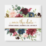 Bourgogne Rode Marine Bloemen Rustieke Boho Sve de Magneet<br><div class="desc">Waterverf Bourgogne Rode Navy Bloemen Rustieke Boho Bruiloft Save the date magneet. Perfect voor een herfstbruiloft. Het ontwerp is voorzien van een prachtig boeket van bordeaux / Marsala, perzik, marinebloemen / rozen met bijpassende bladeren. Vind meer bijpassende design en variaties in mijn "blissweddingpaperie" winkel. En voel je vrij om contact...</div>