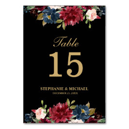 Bourgogne Rode Marine Bloemen Rustieke Boho Tafeln Kaart