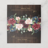 Bourgogne Rode Marine Bloemen Rustieke Houten Plaa Plaatskaartje (Buitenkant ongevouwen)