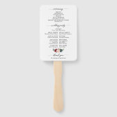 Bourgogne Rode Marine Bloemen Rustieke Huwelijkspr Handwaaier (Achterkant)