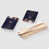 Bourgogne Rode Marine Bloemen Rustieke Huwelijkspr Handwaaier (Niet-gemonteerd)