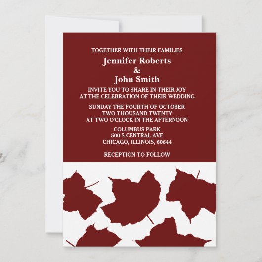 Bourgogne Rode Maroon Rustieke Herfst Leaf Boho Br Kaart (Voorkant)