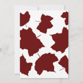 Bourgogne Rode Maroon Rustieke Herfst Leaf Boho Br Kaart (Achterkant)