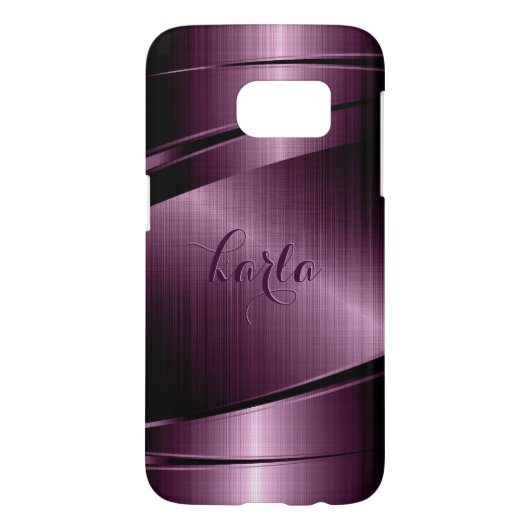 Bourgogne-rode metallic textuur Case-Mate samsung galaxy hoesje (Achterkant)