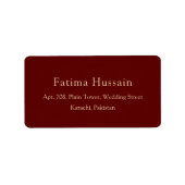 Bourgogne Rode Moslim Bruiloft RSVP Retouradres Etiket (Voorkant)