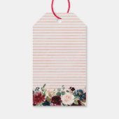 Bourgogne Rode Navy Floral Geometric cadeau label Cadeaulabel (Achterkant)