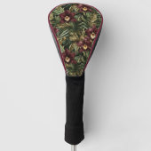 Bourgogne rode orchidee bloem tropisch golfheadcover (Voorkant)