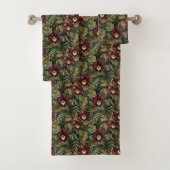Bourgogne Rode Orchidee Floral Tropical Bad Handdoek (Insitu)