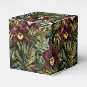Bourgogne Rode Orchidee Floral Tropical Bedankdoosjes (Voorkant Zijde)