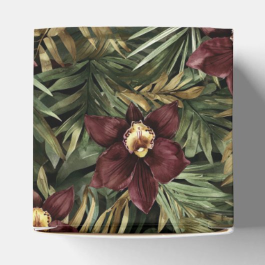 Bourgogne Rode Orchidee Floral Tropical Bedankdoosjes (Bovenkant)