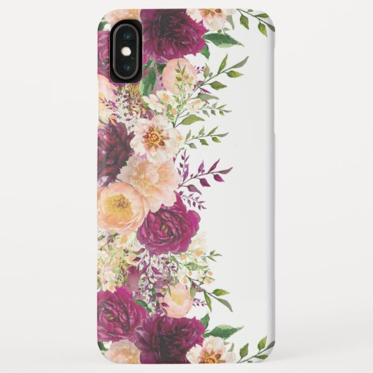 Bourgogne Rode Perzik Roze Bloemen Bloemen Case-Mate iPhone Case (Achterkant)