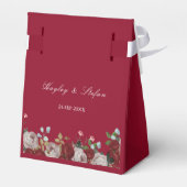 Bourgogne Rode Rose Bloemen Trouwtaart Bedankdoosjes (Achterkant)