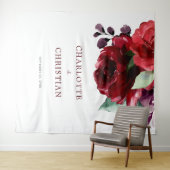 Bourgogne Rode Rose Bloemen Trouwwandtapijt Wandkleed (In Situ (horizontaal))