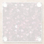 Bourgogne Rode Roze Glitter Harten Glazen Onderzetter (Achterkant)