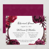 Bourgogne Rode rozen krans repetitie diner Kaart (Voorkant / Achterkant)