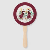 Bourgogne Rode rozen Quinceanera Evenementenorde Handwaaier (Voorkant)