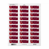 Bourgogne rode rozen Waterverf retouradres Etiket (Full Sheet)